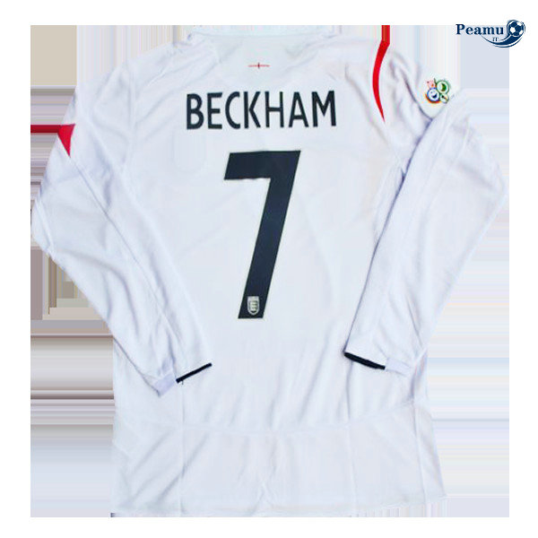 Classico Maglie Angleterre Manche Longue Domicile (7 Beckham) Coppa Del Mondo 2006
