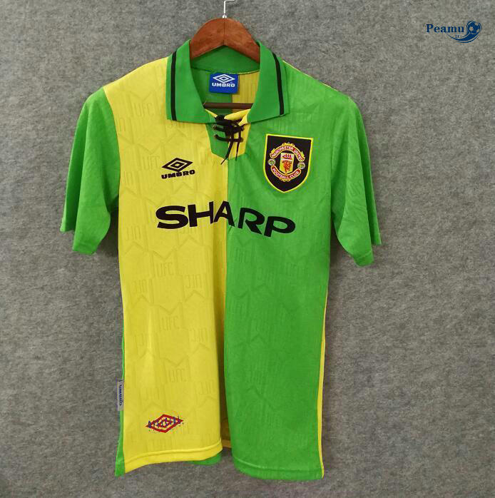 Classico Maglie Manchester United Exterieur Verde/Jaune 1992-94