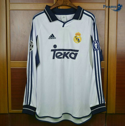 Classico Maglie Real Madrid Domicile Manche Longue 2000-01 Champions League