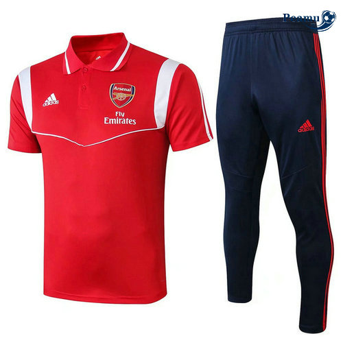 Kit Maillot Entrainement POLO Arsenal + Pantalon Rouge/Bleu navy 2019-2020 M008