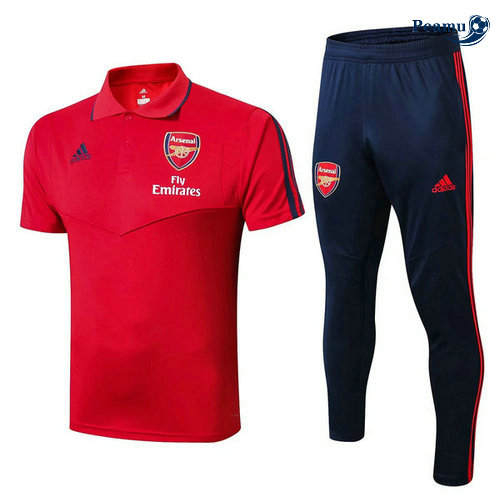 Kit Maillot Entrainement POLO Arsenal + Pantalon Rouge/Bleu navy 2019-2020 M010