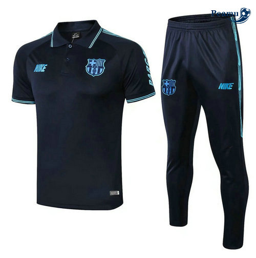 Kit Maillot Entrainement POLO Barcelone + Pantalon Bleu navy 2019-2020