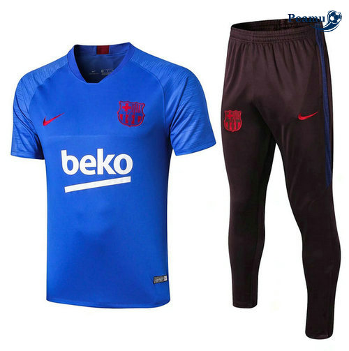 Kit Maillot Entrainement Barcelone + Pantalon Bleu clair 2019-2020