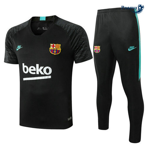 Kit Maillot Entrainement Barcelone + Pantalon Noir 2019-2020 M014