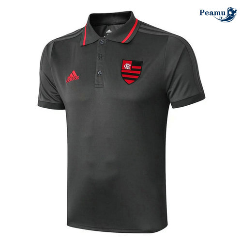 Kit Maillot Entrainement POLO Flamengo RJ + Pantalon Gris foncé 2019-2020