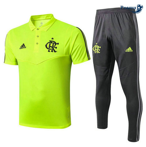 Kit Maillot Entrainement POLO Flamengo + Pantalon Verde/Noir 2019-2020