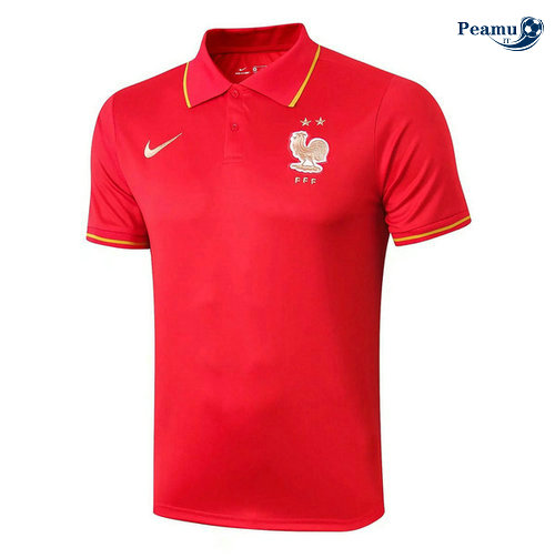 Kit Maillot Entrainement POLO France + Pantalon Rouge/Bleu navy