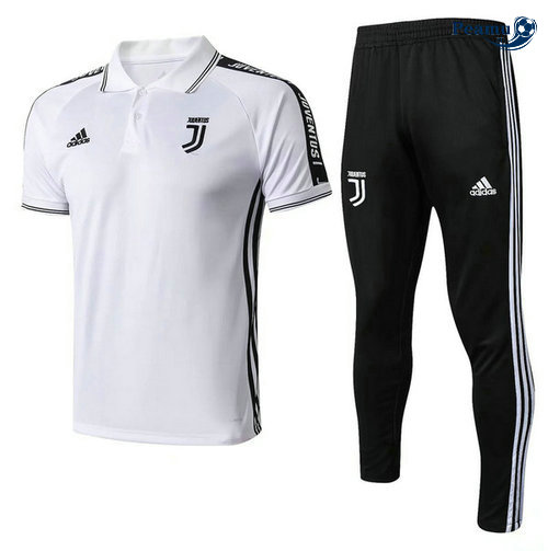 Kit Maillot Entrainement POLO Juventus + Pantalon Bianco 2019-2020