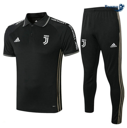 Kit Maillot Entrainement POLO Juventus + Pantalon Noir/Bianco 2019-2020 M025