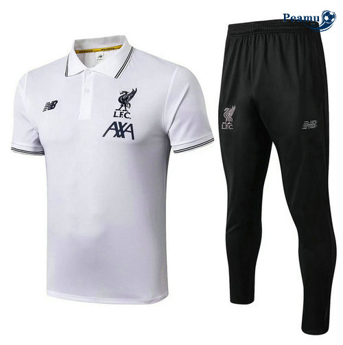 Kit Maillot Entrainement POLO Liverpool + Pantalon Bianco/Noir 2019-2020
