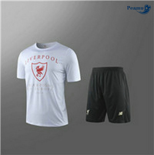 Kit Maillot Entrainement Liverpool + Pantalon Bianco/Noir 2019-2020