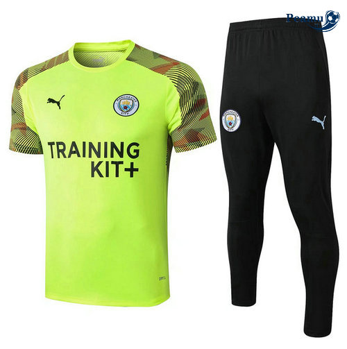 Kit Maillot Entrainement Manchester City + Pantalon Verde/Noir 2019-2020