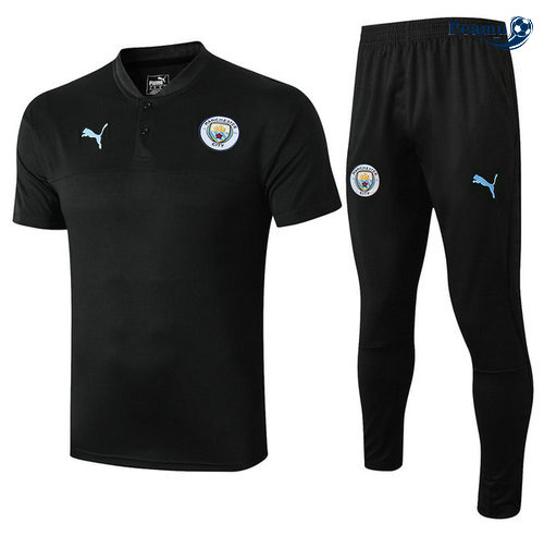 Kit Maillot Entrainement Manchester City + Pantalon Noir 2019-2020