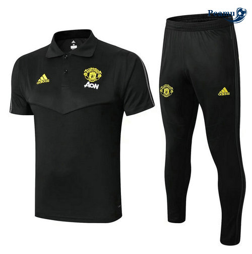 Kit Maillot Entrainement POLO Manchester United + Pantalon Noir 2019-2020