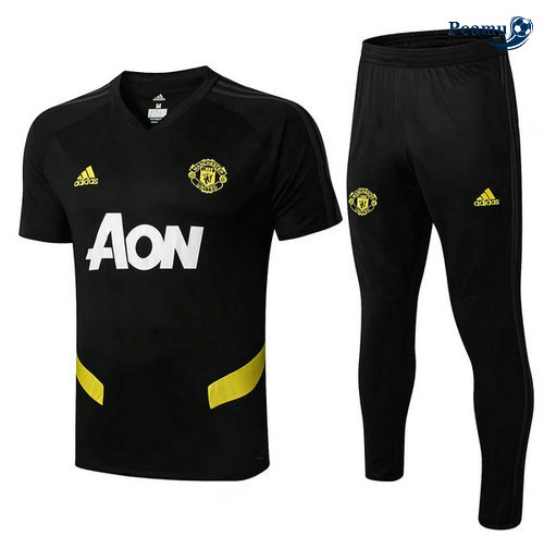 Kit Maillot Entrainement Manchester United + Pantalon Noir 2019-2020 M038