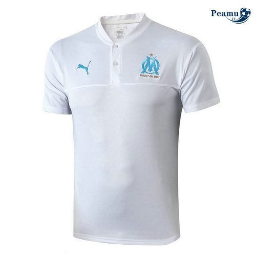 Kit Maillot Entrainement Marseille + Pantalon Bianco/Bleu navy 2019-2020 M039