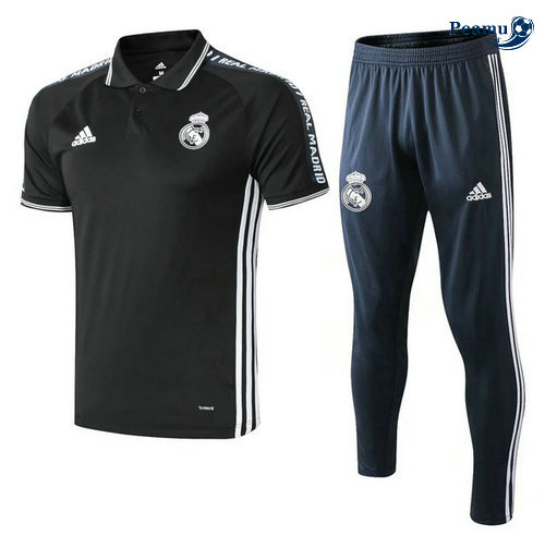 Kit Maillot Entrainement POLO Real Madrid + Pantalon Noir 2019-2020 M043