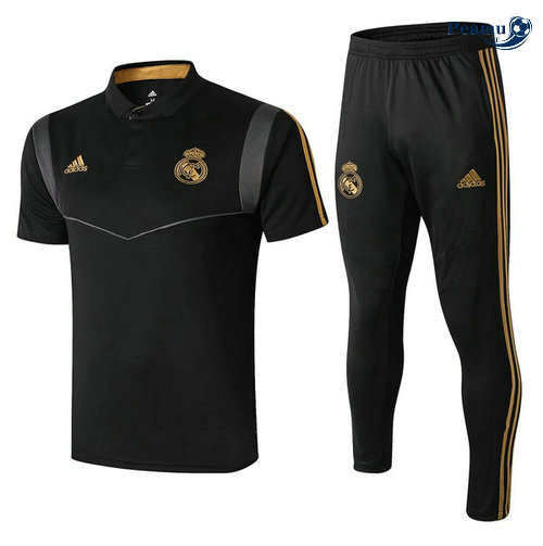 Kit Maillot Entrainement POLO Real Madrid + Pantalon Noir 2019-2020