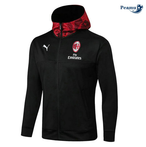 Sweat à capuche Calcio AC Milan Noir 2019-2020 Rouge