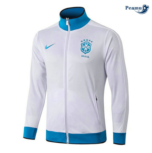 Veste foot Brésil Bianco/Bleu clair 2019-2020 Collo Alto