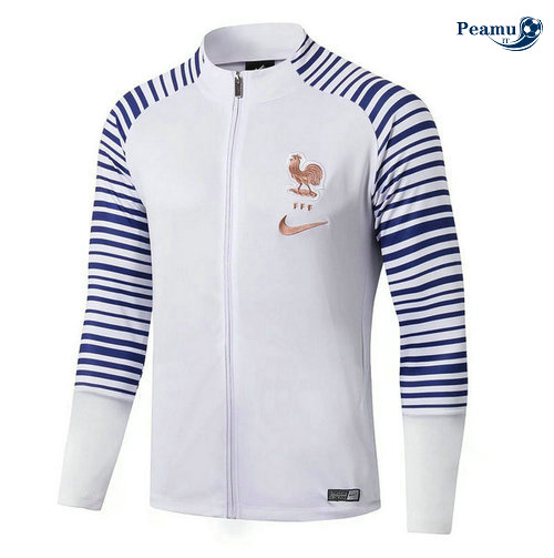 Veste foot France Bianco/Bleu clair 2019-2020