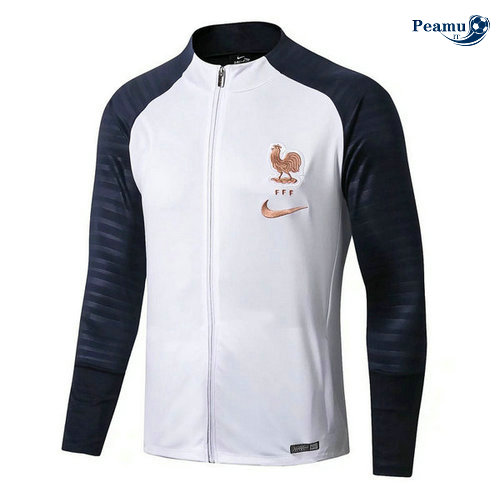 Veste foot France Bianco/Bleu navy 2019-2020