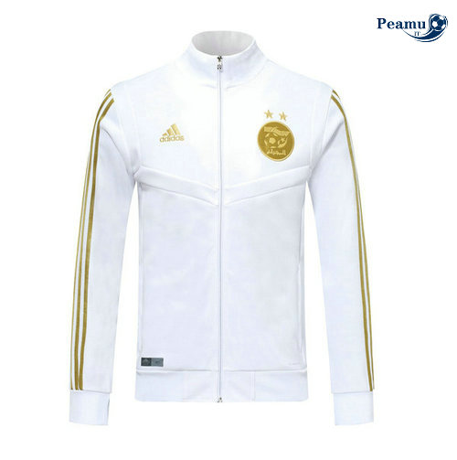 Veste foot Algérie Bianco/Noir 2019-2020 Collo Alto