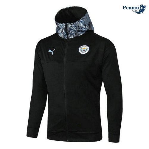 Sweat à capuche Calcio Manchester City Noir/Bleu clair 2019-2020
