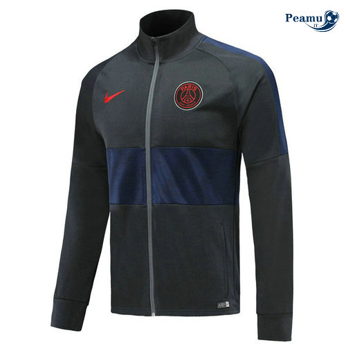 Veste foot PSG Noir/Bleu navy 2019-2020 Collo Alto