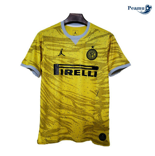 Maillot foot Inter Milan Jordan Jaune fans 2019-2020