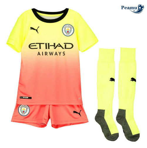 Maillot foot Manchester City Enfant Third Jaune/Rose 2019-2020
