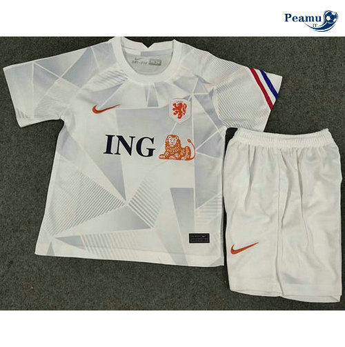 Maillot foot Pays-Bas Enfant Exterieur Bianco 2020-2021