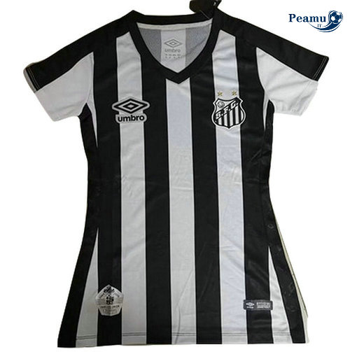Maillot foot Santos Noir and Bianco Femme 2019-2020