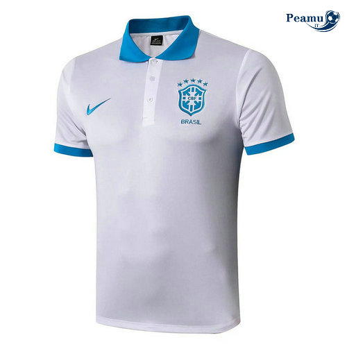 Maillot foot Brésil POLO Bianco/Noir/Bleu clair 2019-2020