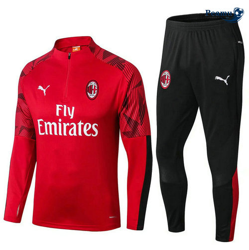 Survetement AC Milan Rouge 2019-2020 sweat zippe