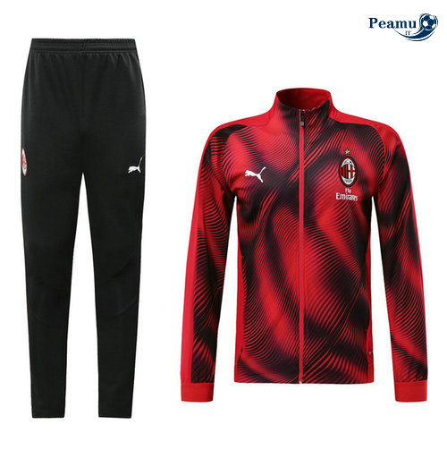 Veste Survetement AC milan Rouge/Noir 2019-2020 M076