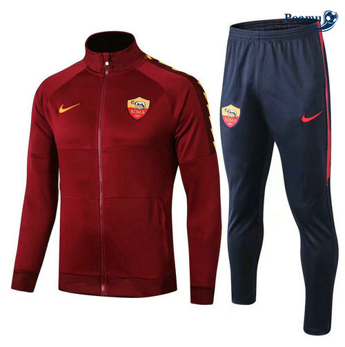 Veste Survetement AS Rome Jujube Rouge Bleu clair 2019-2020