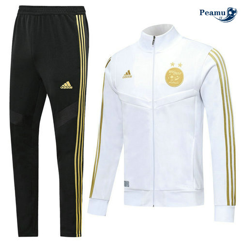 Veste Survetement Algérie Bianco/Noir 2019-2020 Collo Alto