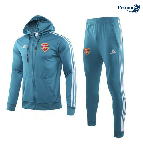 Veste Survetement con cappuccio Arsenal Bleu clair/Bianco 2019-2020