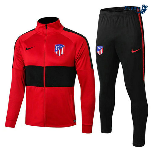Veste Survetement Atletico Madrid Rouge/Noir 2019-2020 Collo Alto
