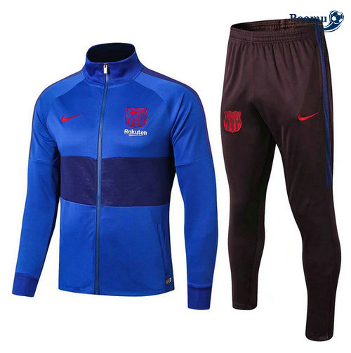 Veste Survetement Barcelone Bleu clair 2019-2020 Collo Alto