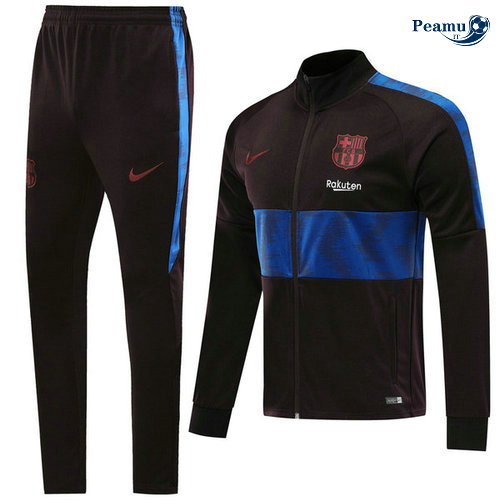 Veste Survetement Barcelone Noir/Bleu clair 2019-2020
