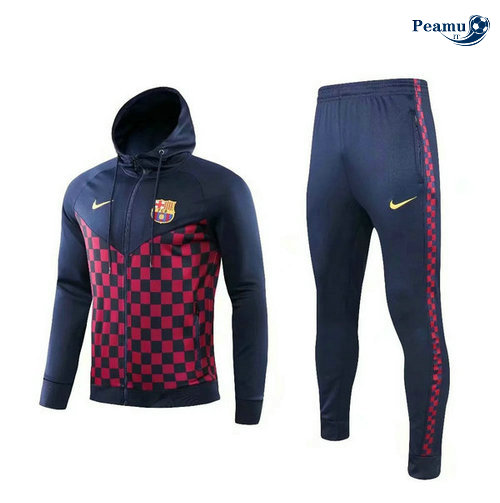 Veste Survetement con cappuccio Barcelone Rouge Grille 2019-2020