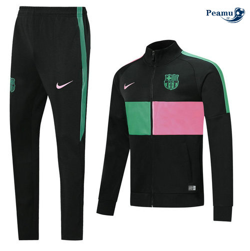 Veste Survetement Barcelone Noir Rose/Verde 2019-2020