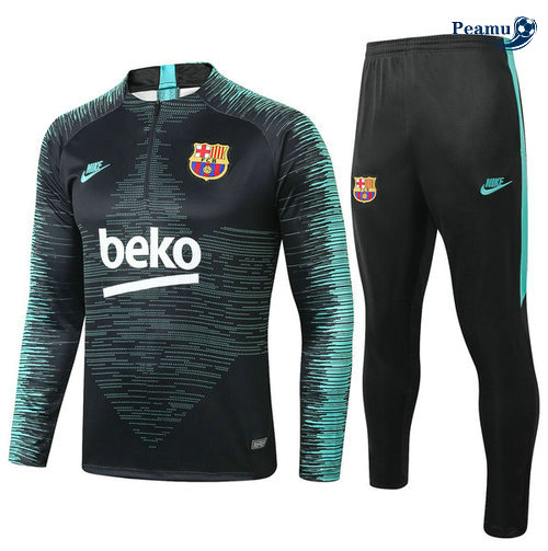 Survetement Barcelone Noir/Bleu clair Verde 2019-2020 M084