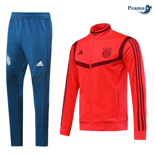 Veste Survetement Bayern Munich Rouge Bleu clair 2019-2020 M089