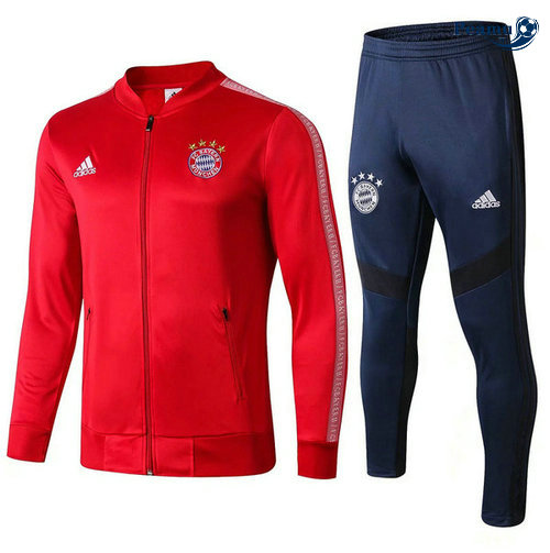 Veste Survetement Bayern Munich Rouge Bleu clair 2019-2020