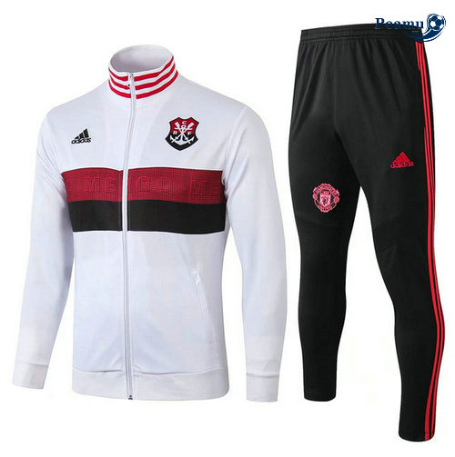 Veste Survetement Flamengo Bianco/Noir 2019-2020