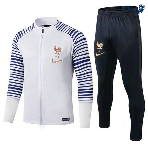 Veste Survetement France Bianco/Bleu clair 2019-2020