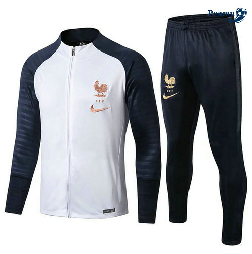 Veste Survetement France Bianco/Bleu navy 2019-2020